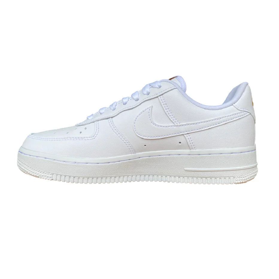 Nike Air Force 1 LX DD1525-100 Bianco Oro Donna Sneakers Catena Pelle Premium