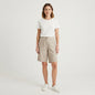 Censured women's linen-cotton blend shorts BWC435TCOL6 132 dove grey