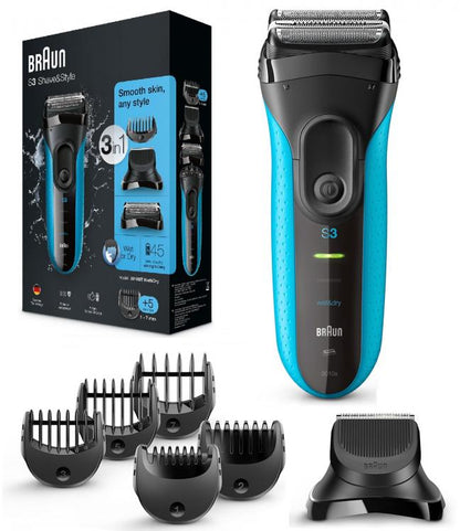 BRAUN RASOIO BARBA ELETTRICO SERIE3 SHAVE&STYLE 3010BT RICARICABILE IMPERMEABILE