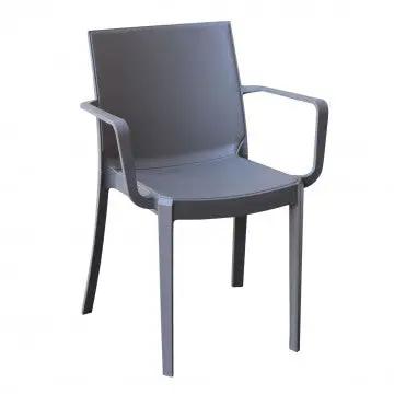Poltrona in polipropilene Victoria con braccioli - Dimensioni: 55x58x82cm