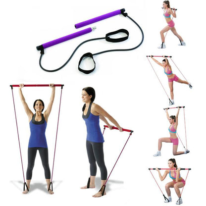 Attrezzo Elastico Long Barra Resistenza Corda Esercizi Braccia Pilates Yoga Rosa