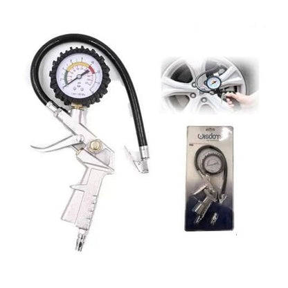 Reifenfüllpistole mit Manometer und Klemmanschluss