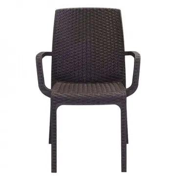 Poltrona Indiana - Sedia per esterni in wicker con struttura plastica stampata, dimensioni cm 57 x 59 x 86 h.