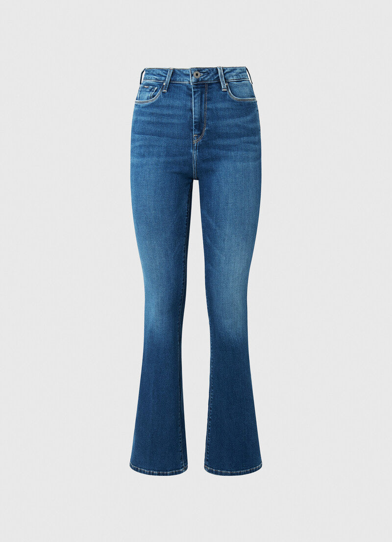 Pepe Jeans Pantalone Jeans da donna a vita alta e gamba larga PL204156CQ52 000 denim