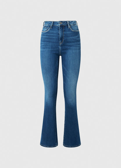 Pepe Jeans Pantalone Jeans da donna a vita alta e gamba larga PL204156CQ52 000 denim
