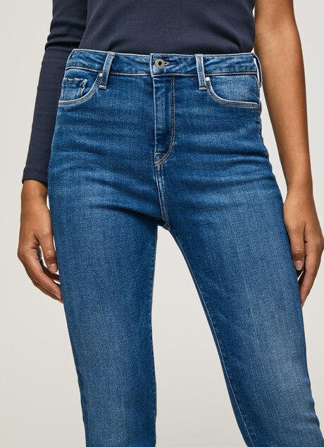 Pepe Jeans Pantalone Jeans da donna a vita alta e gamba larga PL204156CQ52 000 denim