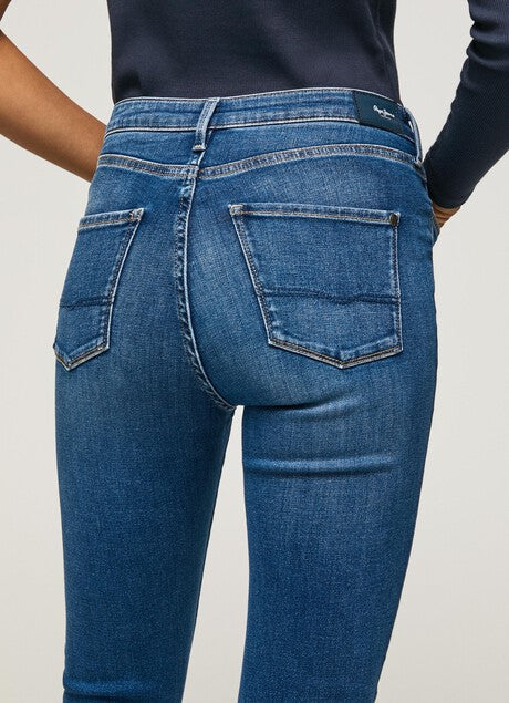 Pepe Jeans Pantalone Jeans da donna a vita alta e gamba larga PL204156CQ52 000 denim