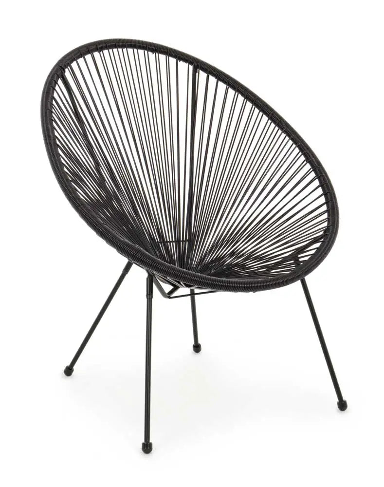 Outdoor-Sessel, PE-Geflecht mit Metallgestell