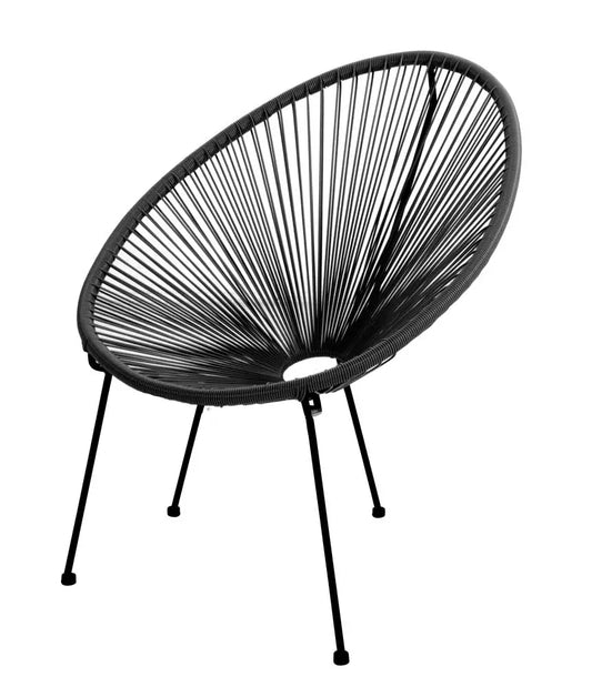 Alba Armchair with PE weave – Metal frame, black