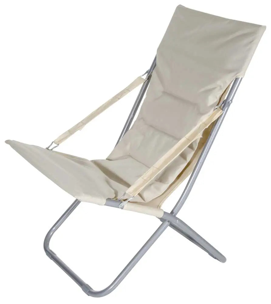 Poltrona Sdraio Maiorca 60x73x90h cm – Struttura in Metallo e Rivestimento in Poliestere Ecrù