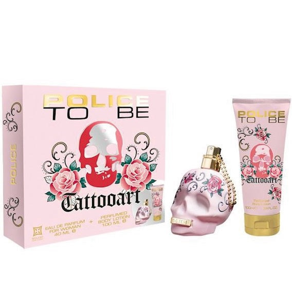 Police To Be Tattooart Set Damen Eau de Parfum Spray EdP 40ml + Bodylotion 100ml