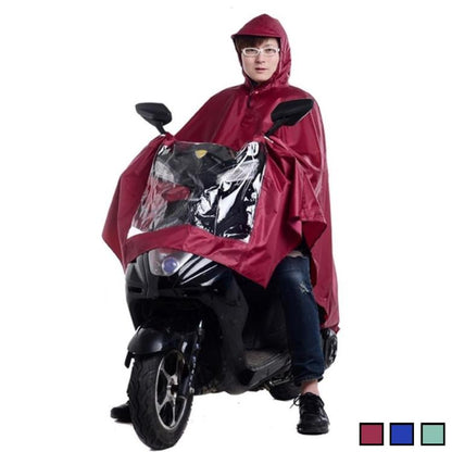 Regenjacke Poncho Umhang mit Visier Wasserdicht Regen Motorrad Roller