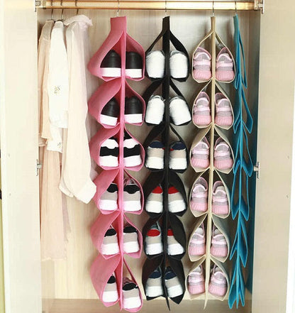 Schuhregal zum Aufhängen, 12 Fächer, Schlafzimmer, 360° drehbar, staubdicht