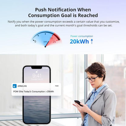 Sonoff Powr320D Elite LCD WLAN Smart Switch 20A Stromverbrauchsmessgerät Alexa