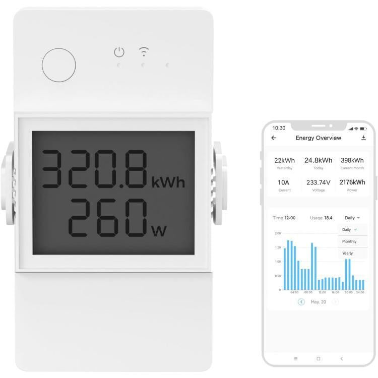 Sonoff Powr316D Elite LCD WLAN Smart Switch 16A Leistungsmesser Verbrauch Alexa
