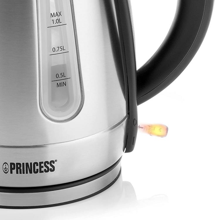 Princess Wasserkocher Schnurlos Elektrisch 1L Edelstahl 2200W Milch Wasser Tee