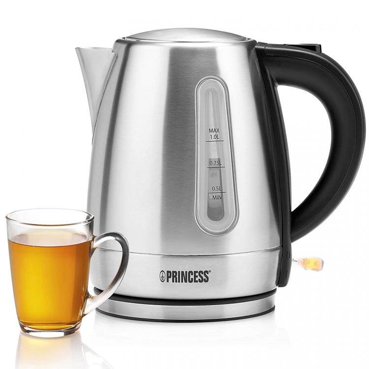 Princess Wasserkocher Schnurlos Elektrisch 1L Edelstahl 2200W Milch Wasser Tee