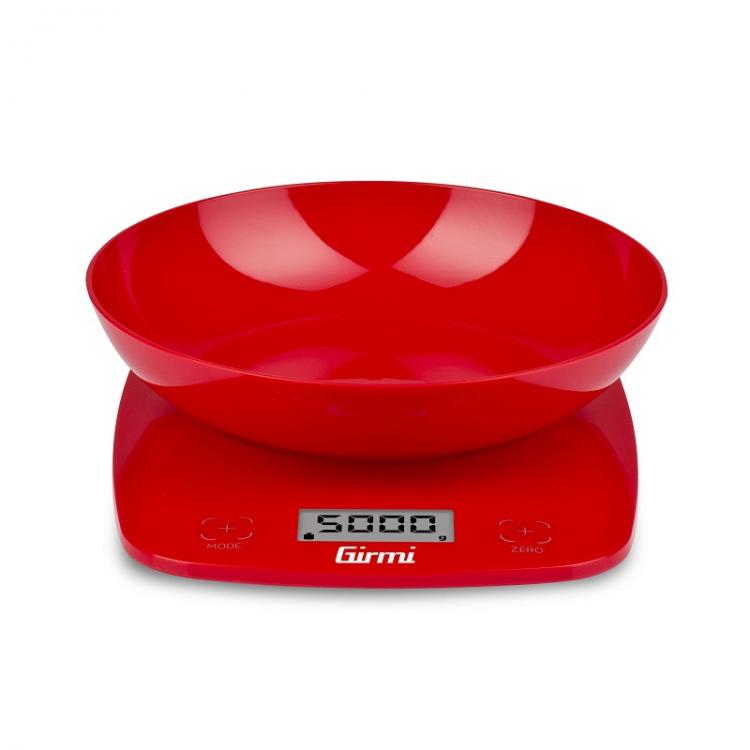 Girmi Elektronische Küchenwaage mit Schüssel PS01 1g/5kg Weiß Rot Grün
