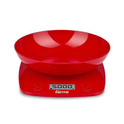 Girmi Elektronische Küchenwaage mit Schüssel PS01 1g/5kg Weiß Rot Grün