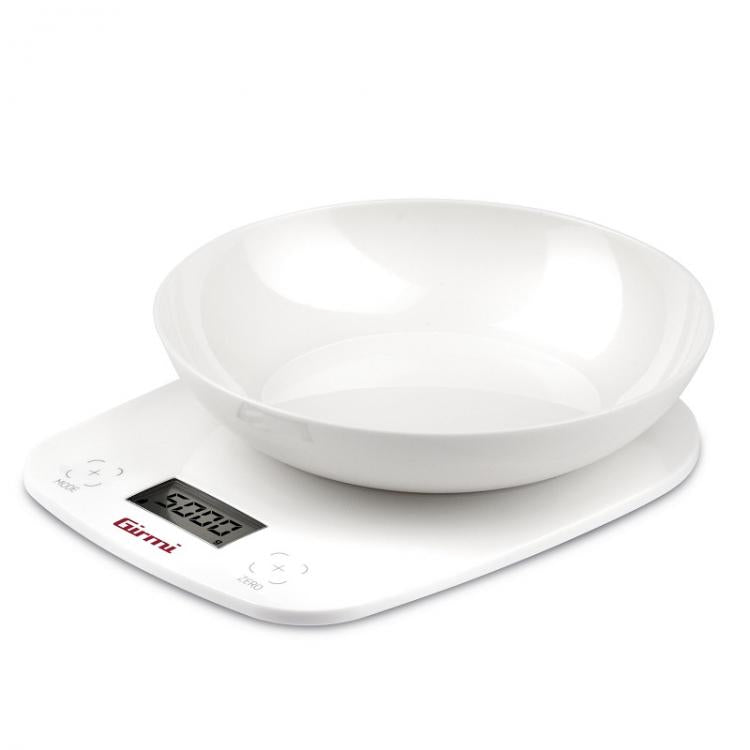 Girmi Elektronische Küchenwaage mit Schüssel PS01 1g/5kg Weiß Rot Grün