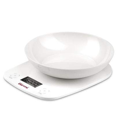 Girmi Elektronische Küchenwaage mit Schüssel PS01 1g/5kg Weiß Rot Grün