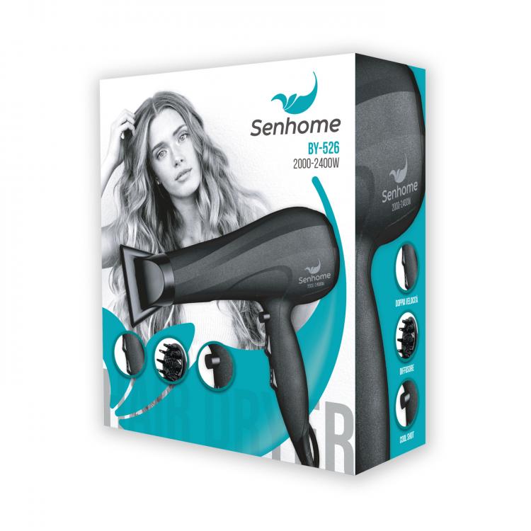 Senhome - Haartrockner 2400W Doppel-Diffusor Professioneller Föhn