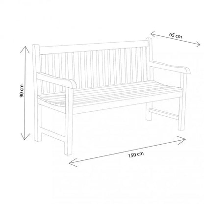 Panca lidia 150 in legno Teak 150x65x90cm