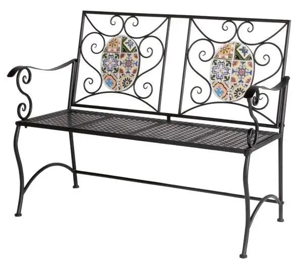 Mosaikbank 107x43x90h flower