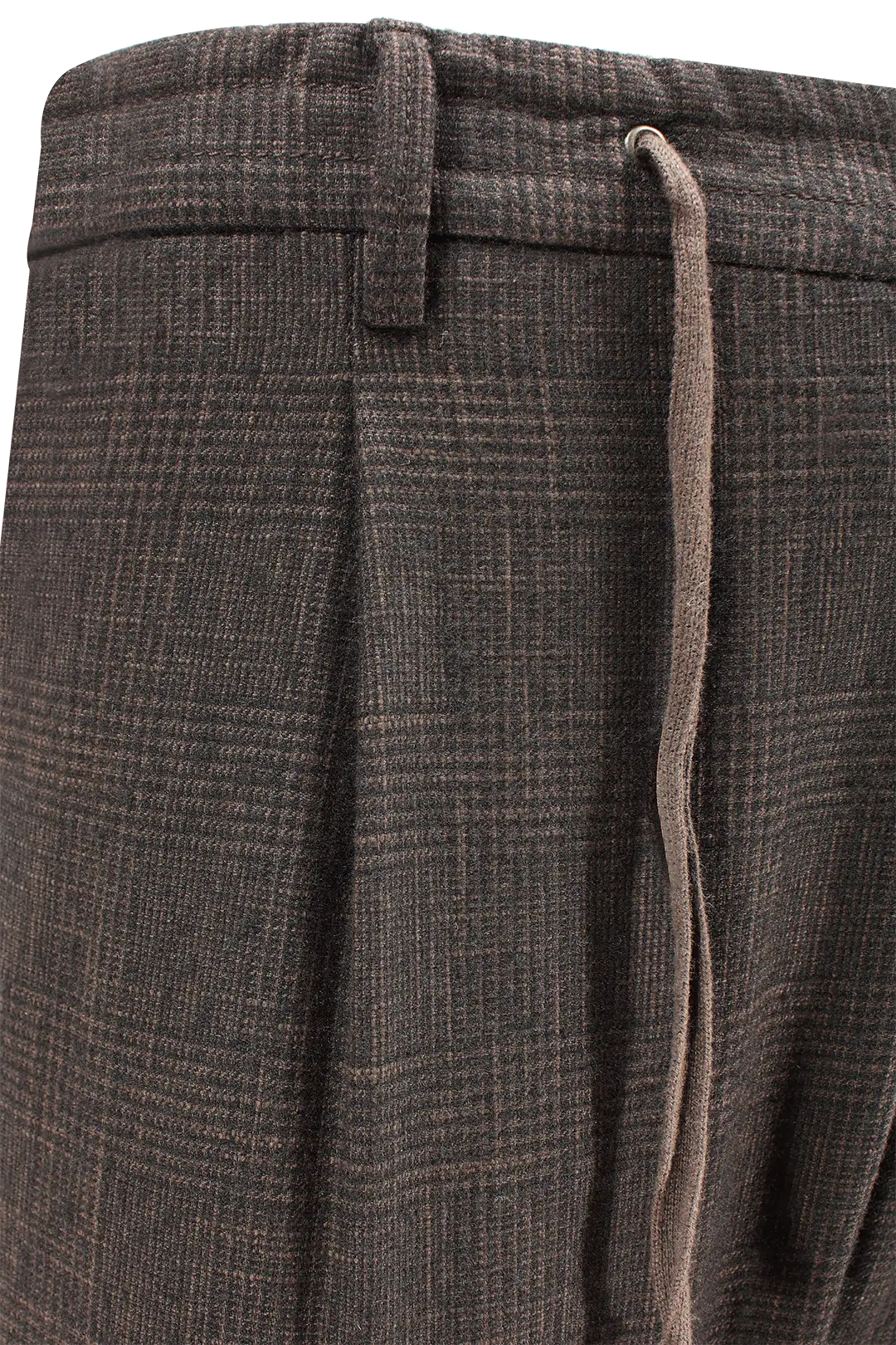 Pantalone con coulisse in tessuto principe di Galles moro
