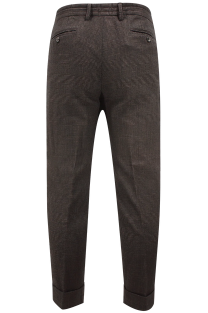 Pantalone con coulisse in tessuto principe di Galles moro