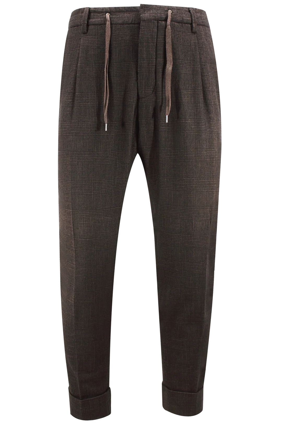 Pantalone con coulisse in tessuto principe di Galles moro