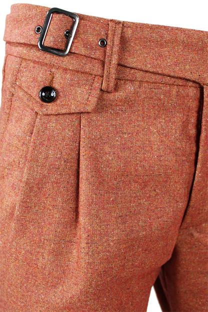 Pantalone con due pinces in lana aragosta