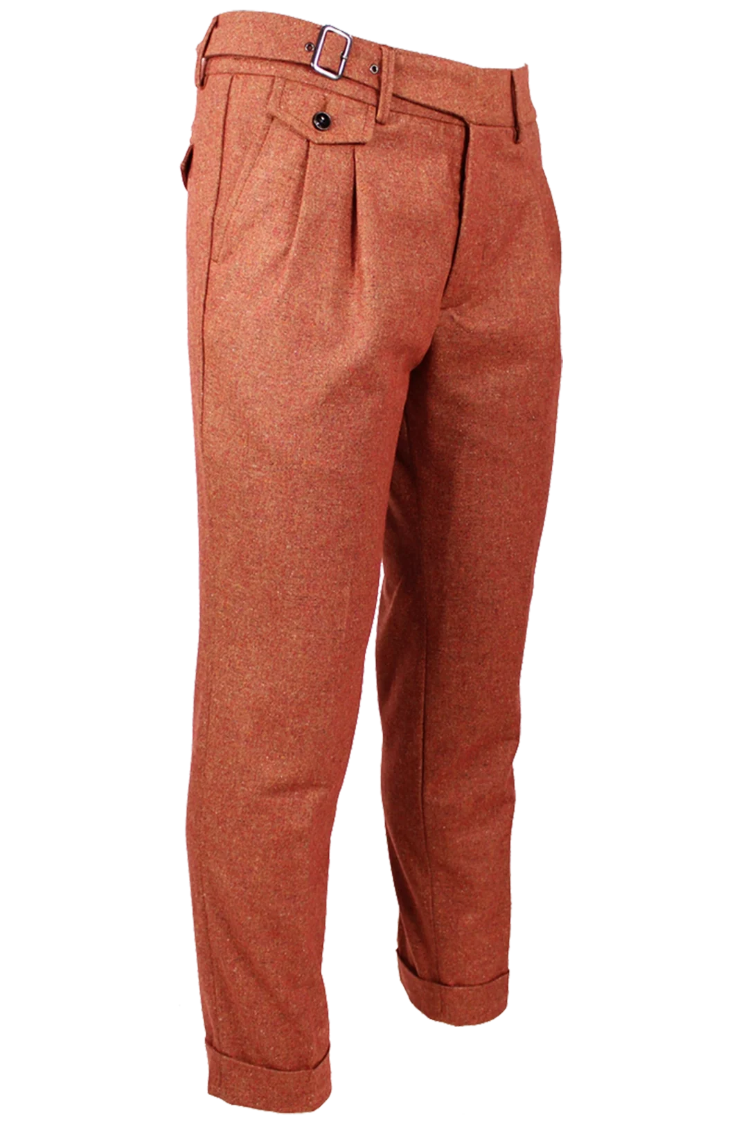 Pantalone con due pinces in lana aragosta