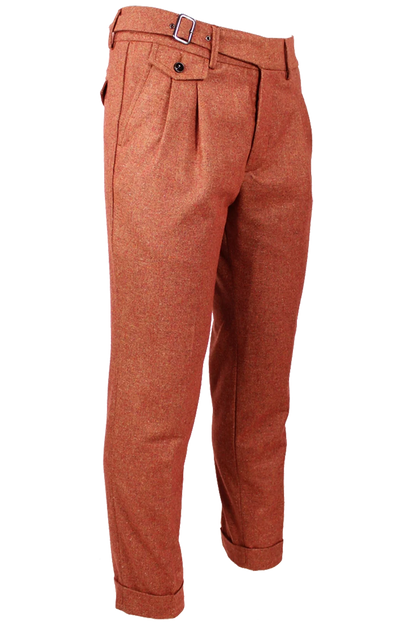 Pantalone con due pinces in lana aragosta