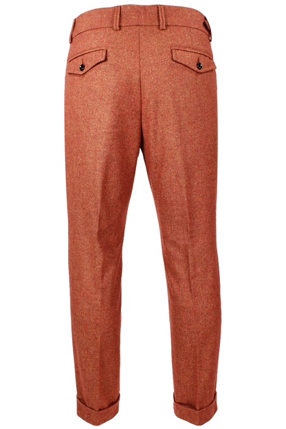 Pantalone con due pinces in lana aragosta