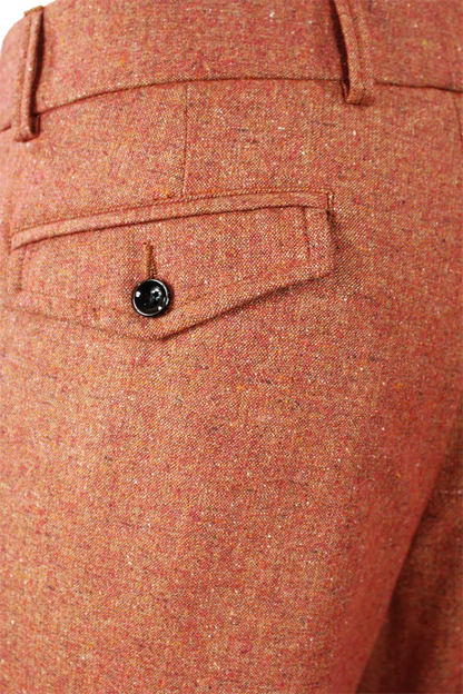 Pantalone con due pinces in lana aragosta