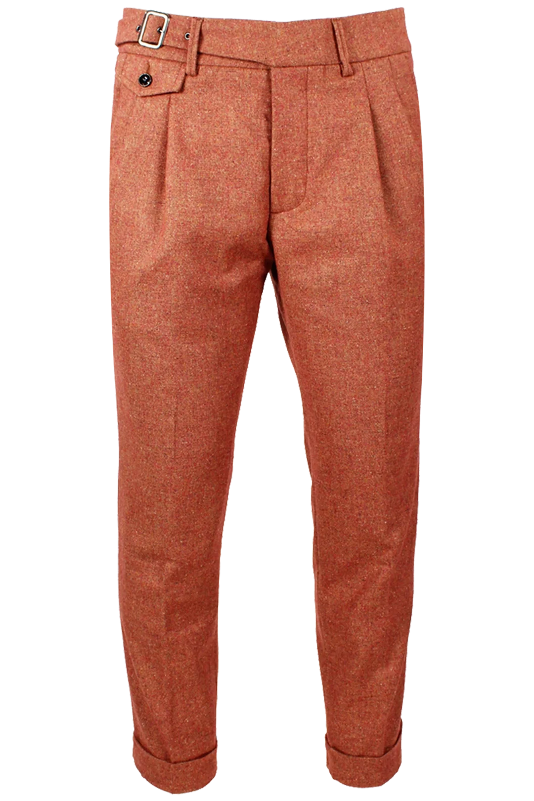Pantalone con due pinces in lana aragosta
