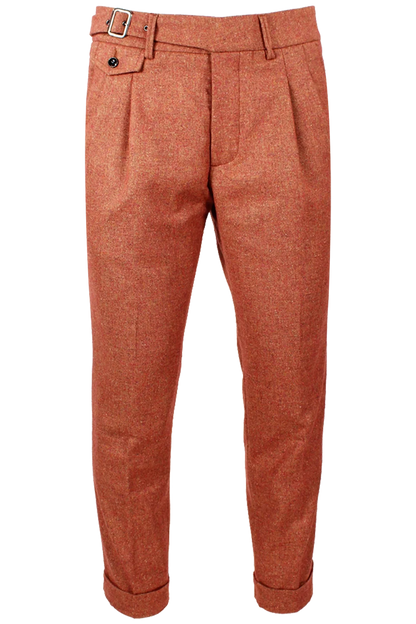 Pantalone con due pinces in lana aragosta