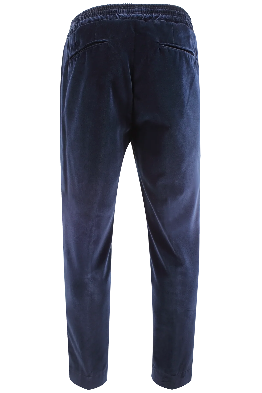 Pantalone con elastico in velluto liscio blu