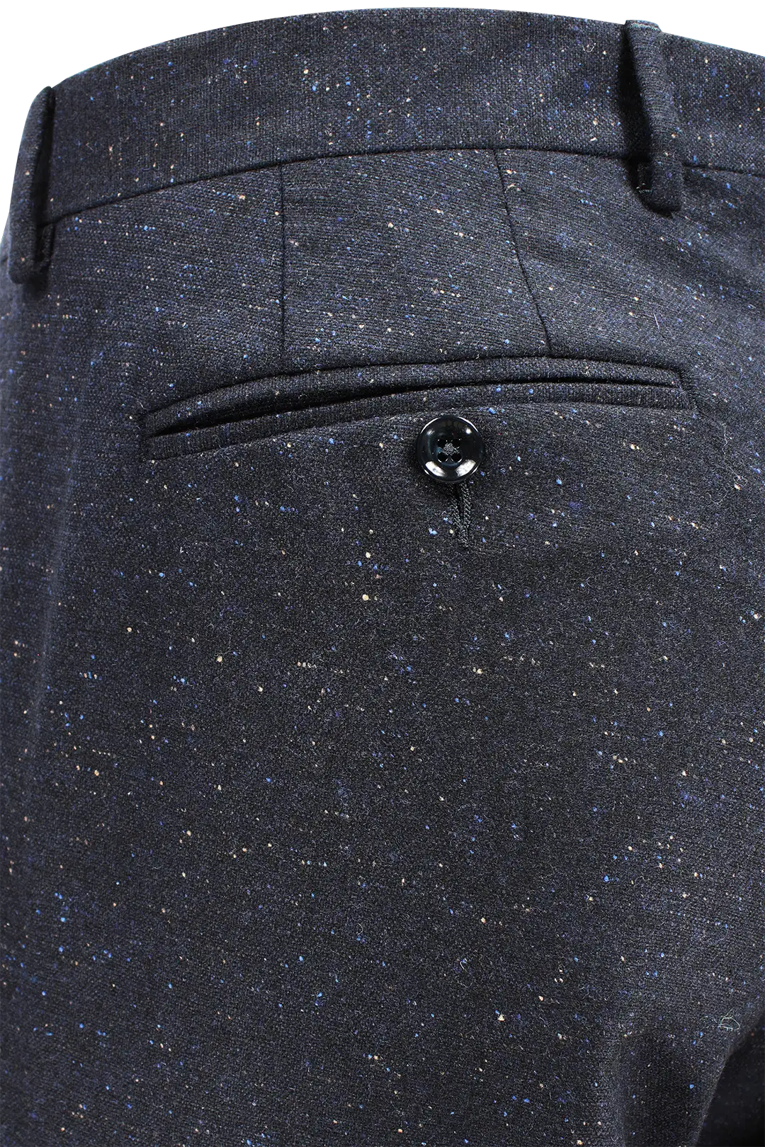 Pantalone slim in lana puntinata blu