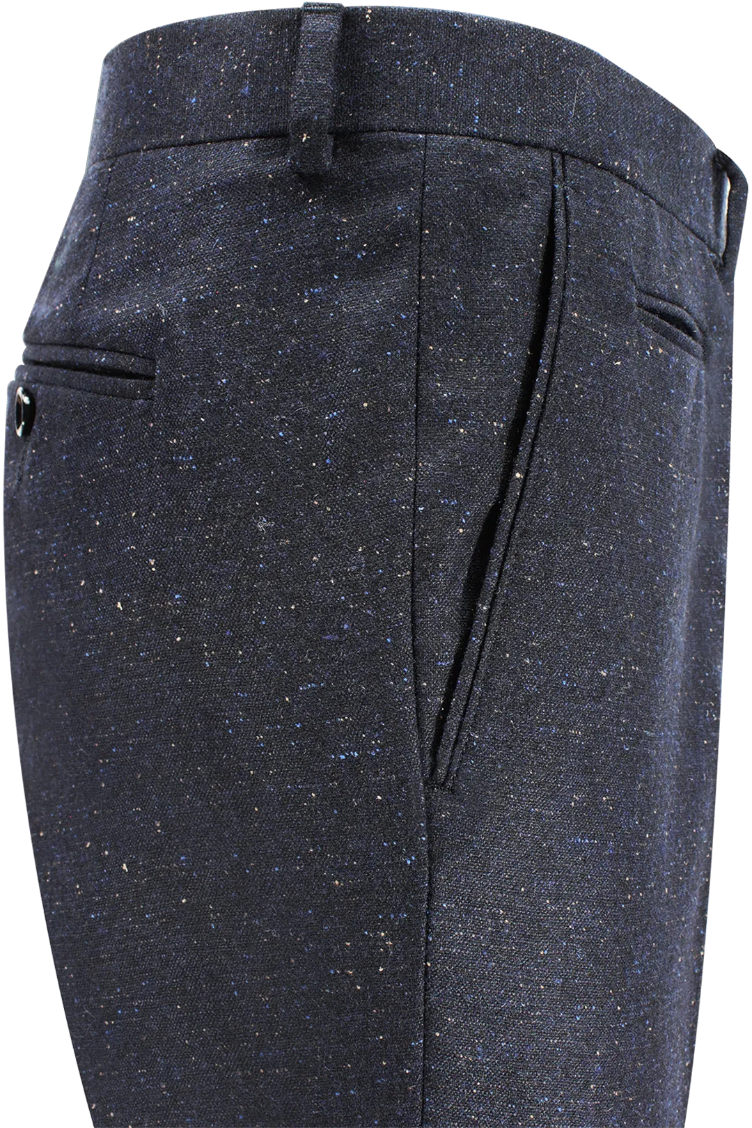 Pantalone slim in lana puntinata blu