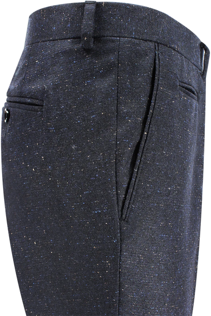 Pantalone slim in lana puntinata blu