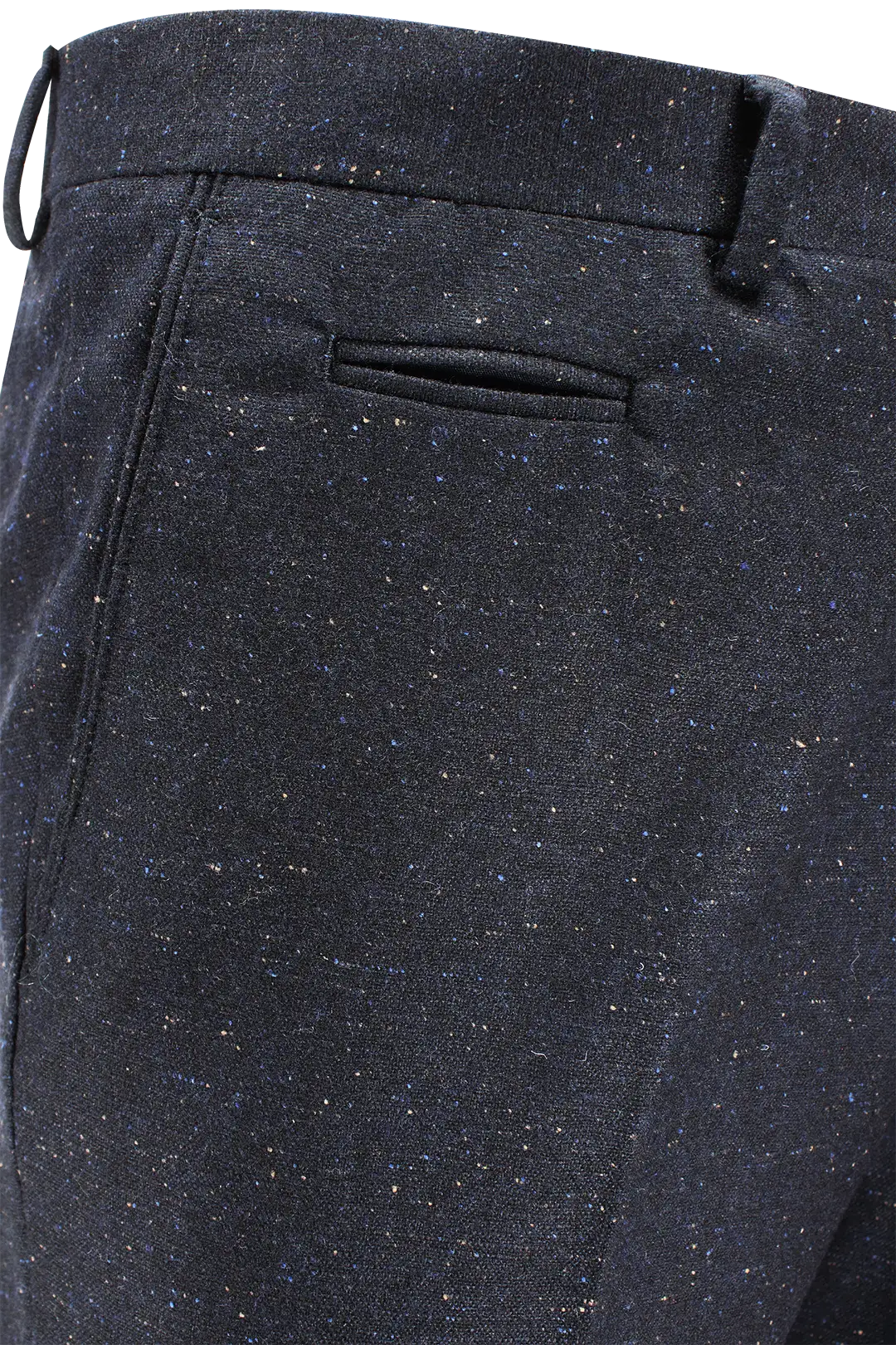Pantalone slim in lana puntinata blu