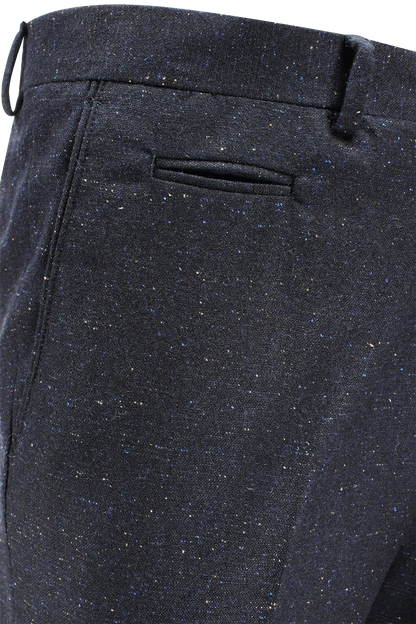 Pantalone slim in lana puntinata blu