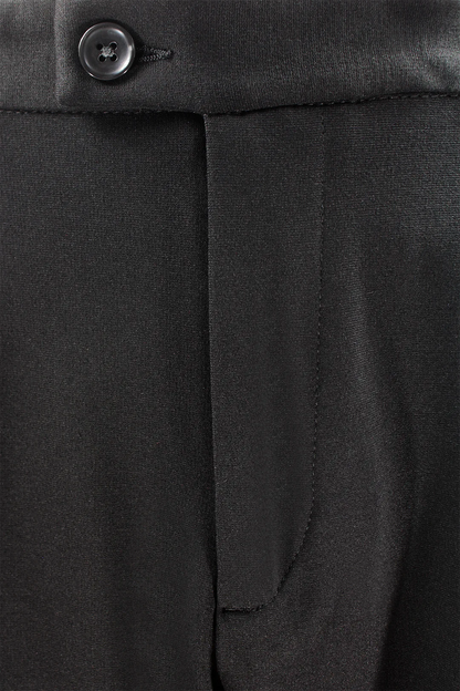 Pantalone con pince incrociata in jersey nero
