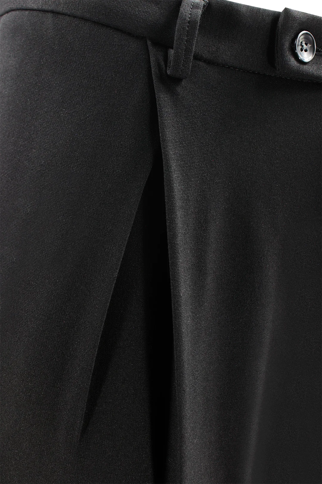 Pantalone con pince incrociata in jersey nero