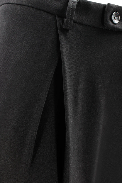 Pantalone con pince incrociata in jersey nero