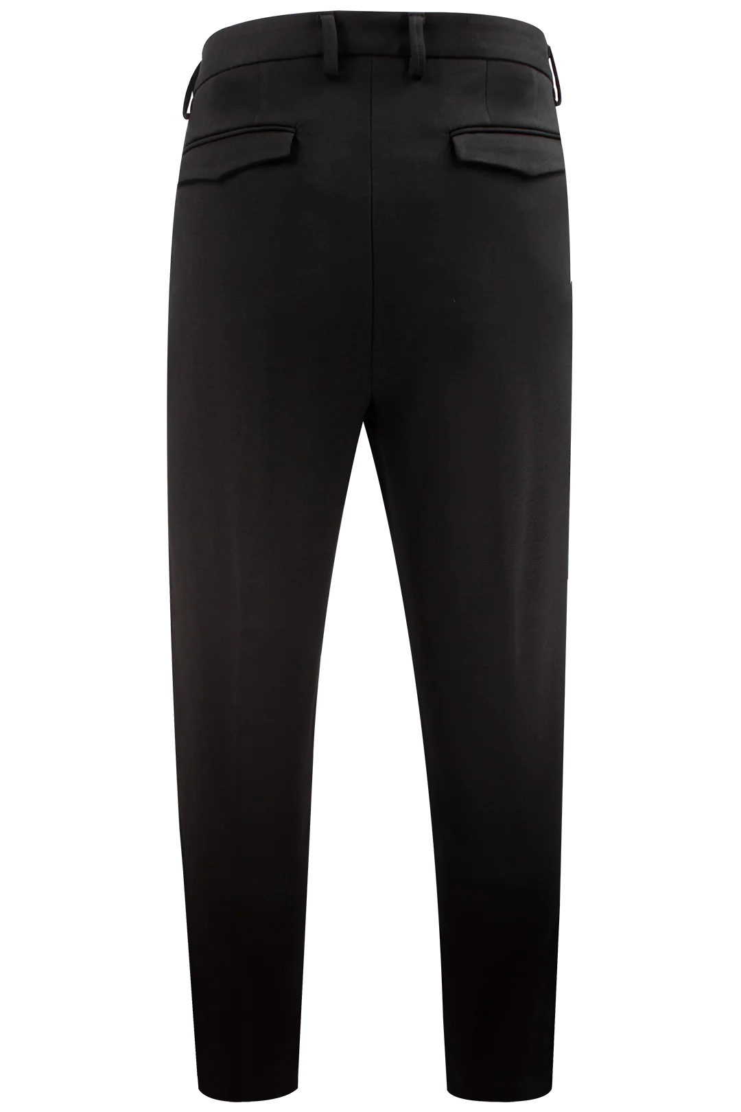 Pantalone con pince incrociata in jersey nero