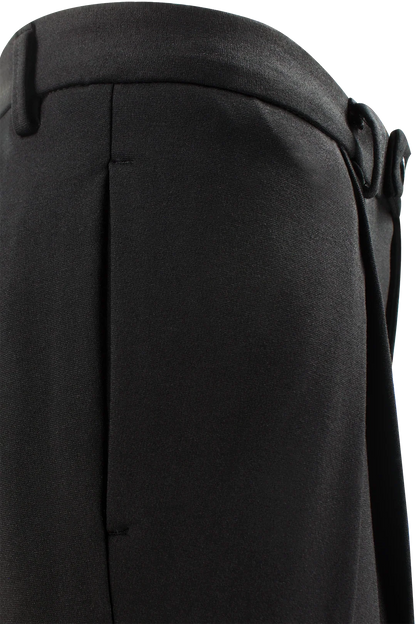 Pantalone con pince incrociata in jersey nero