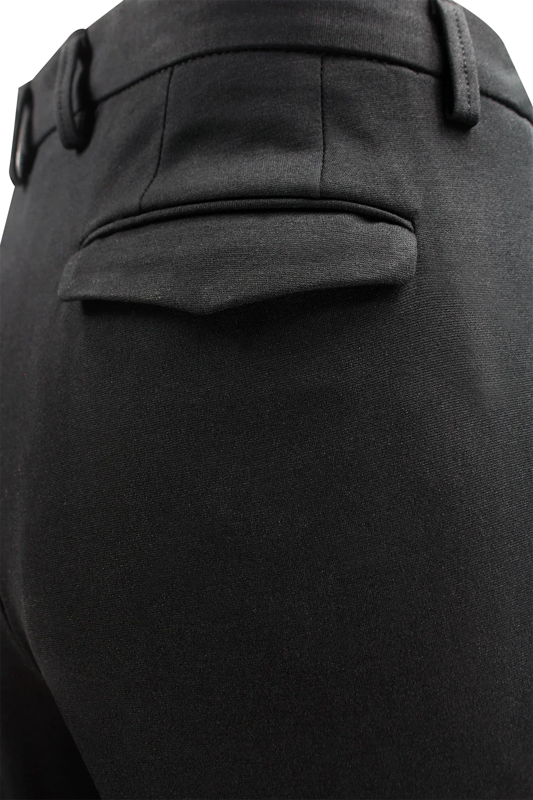 Pantalone con pince incrociata in jersey nero